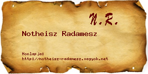 Notheisz Radamesz névjegykártya